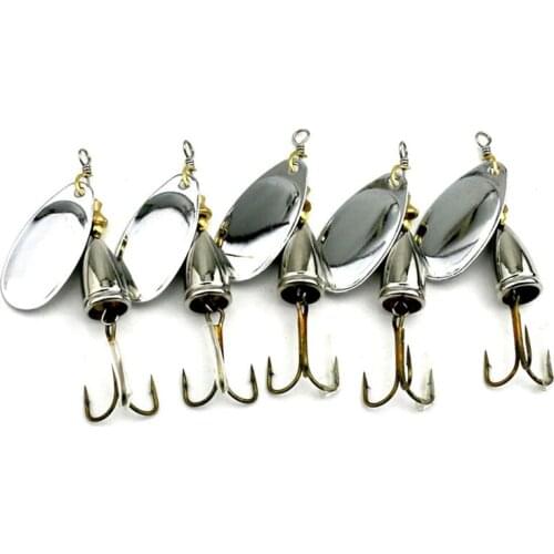 Hengjia 5Pcs 6.5Cm 8.5G Spinner Spoon Bait Fishing Lure Hard Fishing Spoon Lure Jigging Lure Baits Fishing Tackle