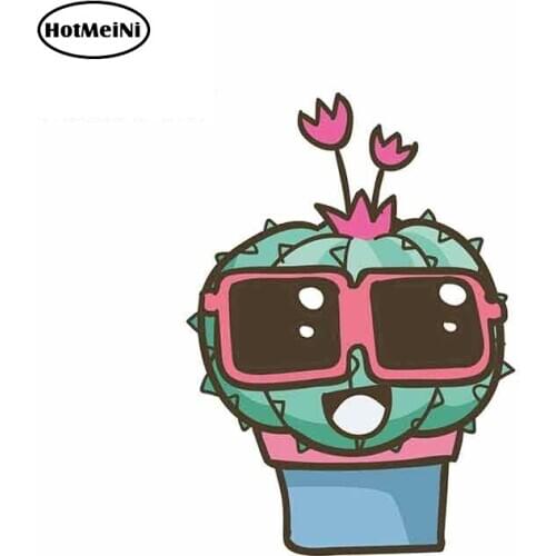 HotMeiNi 13cm x 9.2cm for Funny Cactus Plant Car Stickers Vinyl Windshield RV VAN 3D Car Accessories Graphics JDM Comic