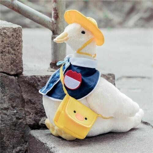 42cm white goose duck plush Toys Soft Stuffed Animal Dolls With Clothes Cute Toys For Kid Birthday Gift