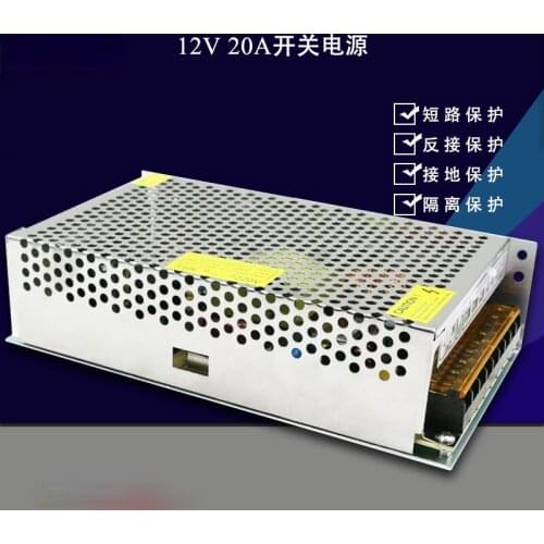 Power Supply 12 Volts 20 Amps 240 Watts High Power 220 Rpm 12 Volts Anti-short Circuit Reverse Connection High Current