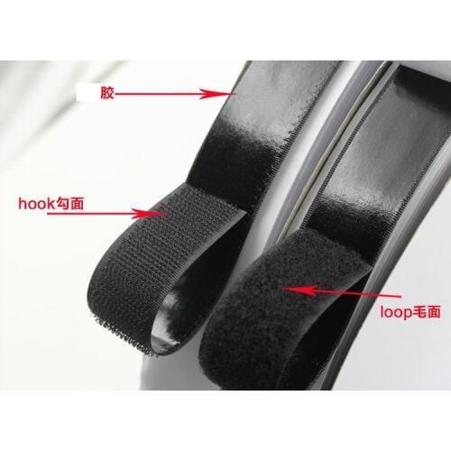 2cm*25Meters glue Adhesive Hook and Loop Fastener tape sticky back fastener tape White Black glue sticky straps