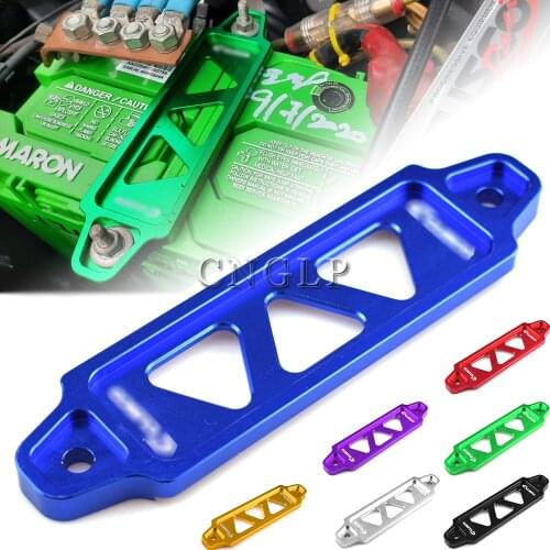Car Battery Fixing Bracket Battery Battery Rack Aluminum Alloy Car Battery Fasten Bracket Holder Battery Brace Fits 14cm