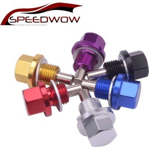 SPEEDWOW M18*1.25 Magnetic Engine Oil Drain Magnetic Oil Pan Drain Plug Bolt Nut For Most Honda Mitsubishi Mazda JDM