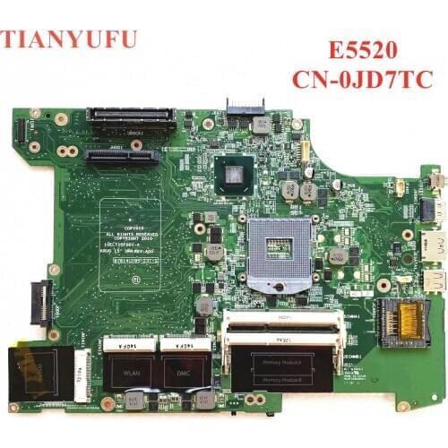 Brand new For Dell Latitude E5520 Laptop motherboard CN-0JD7TC JD7TC CN-0DP7X1 DP7X1 HM65 PGA989 DDR3 Mainboard 100% test work