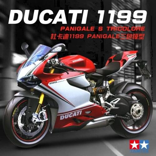 Motorcycle Assembly Model 1/12 Ducati 1199 Panigale S Tricolore Plastic Construction Painting Kit Toy Ornaments Collection 14132
