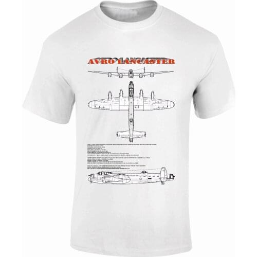 Men Designer Clothes O-Neck Style Hip-Hop Tops Tees T-Shirts FPBP306 Avro Lancaster Bomber Blue Prints Ww11 Fantasy Printshop