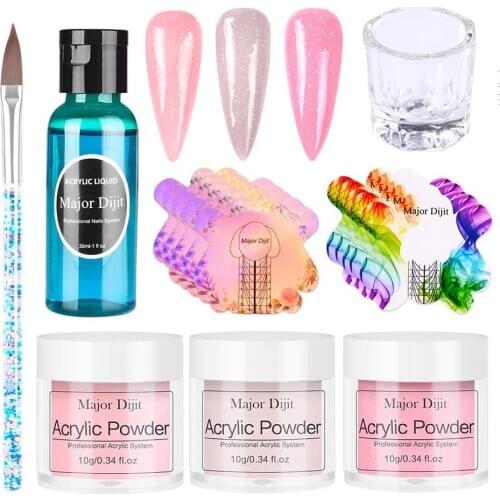 16pcs Manicure Set Nail Kit Manicure Acrylic Transparent Crystal Liquid 3D Nail Art Nail Set For Nails Builder