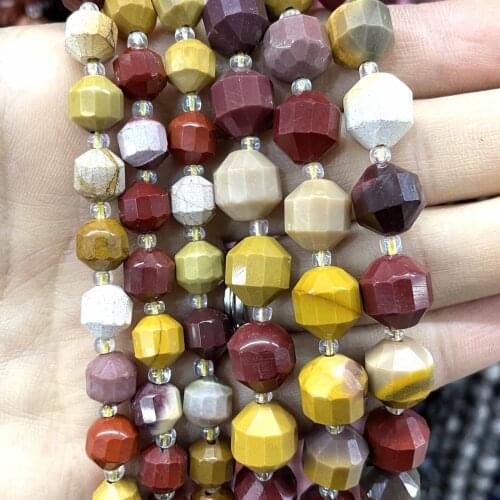 8mm 10mm Natural Faceted Egg Yolk Stone For Jewelry Making Round Spacer Beads DIY Bracelet Necklace Accessories Wholesale