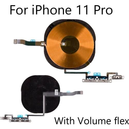 NFC Chip For iPhone X XR XS 11 Pro Max Wireless Charging Charger Panel Coil Sticker With Volume Button Flex Cable