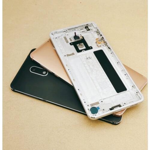 Original Rear Housing For Nokia 6 Battery Cover Back Door Housing Case + Side Keys Camera Glass Lens Replacement Repair Parts