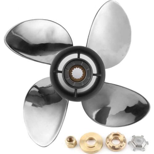 Outboard Engine Propeller 15 Spline Tooth 19in Pitch Fit for 40-140HP 4-1/4in Gearcase Stainless Steel Bush Accessory