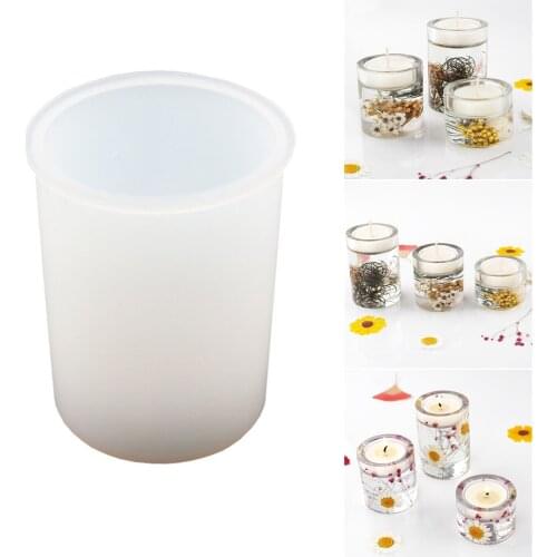 DIY Crystal Epoxy Candle Holder Mold Multipurpose Handmade Crafts Silicone Mould for Home Kitchen Bar FreeCandle Making