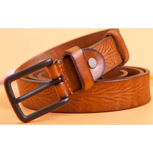 Hot 2.8cm Fashion Embossing Brown Women Belts Genuine Leather Black Buckle Jeans Female Waist Belt Waistband Size 105~110cm New