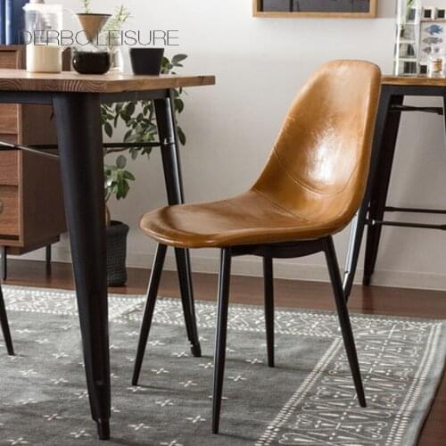 Modern Classic Design luxury soft cover Colorful PU Leather fabric Upholstered soft cover dining room furniture side chair 1PC
