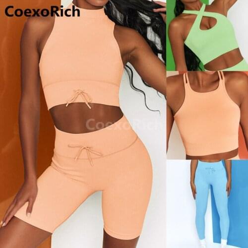 2021 Sports Bra Outfit Gym Shorts Set Yoga Tank Top Seamless Fitness Vest High Waist Workout Leggings Running Tights Tracksuit