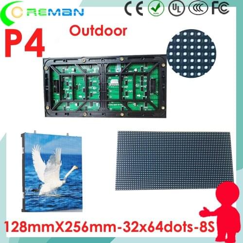 Free shipping smd p4 led module outdoor led matrix 128x256cm , IP65 scrolling message led sign, full color led sign cheap price