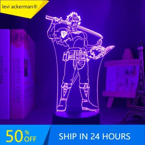Anime Led Light Black Clover Yami Sukehiro Nightlight for Bedroom Decor Nightlight Manga Birthday Gift Room Led Night Lamp 3d