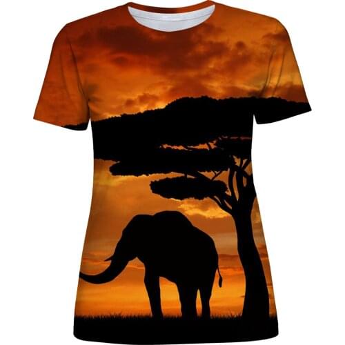 2021 color painting 3D printing loose casual all-match T-shirt summer top Korean clothes T-shirt women fashion casual