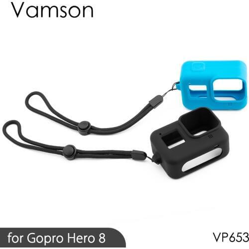 Vamson For Silicone Protective Case Skin Cover for GoPro Hero 8 Black Dust-Proof Protector Sports Camera Accessories VP653