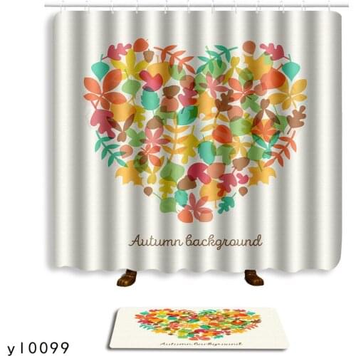 Muzzi 2pcs/lot New Design Colorful heart Polyester Fabric Waterproof Shower Curtains for Bathroom+Non-slip carpet