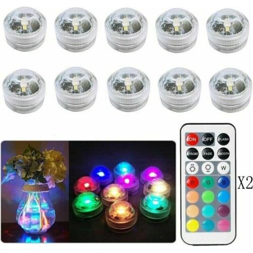 1/10 Pcs Submersible LED RGB Light Decor Lamp with Remote Control Party Vase Wedding Decoration