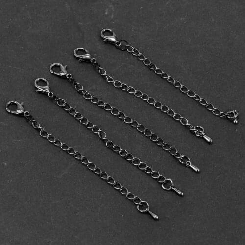10 Pieces Black Magnetic Hooks Lobster Clasps Necklace Bracelet Extender with Chain Extender