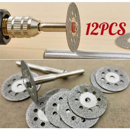 12PCS High Quality HSS Rotary Tool Circular Saw Blades Cutting Wheel Discs Mandrel Dremel Cutoff