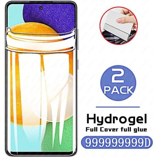 2-in-1 Front + Back Hydrogel Soft Film Anti-Fingerprint 2pcs For Samsung Galaxy A52 5G Screen Protector Safety Protective Film