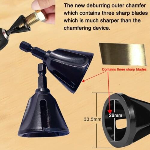 Brand New Hexagonal Shank, High Carbon Steel Deburring External Chamfering Tool Bit, Deburring Inner Blade for Electric Drill