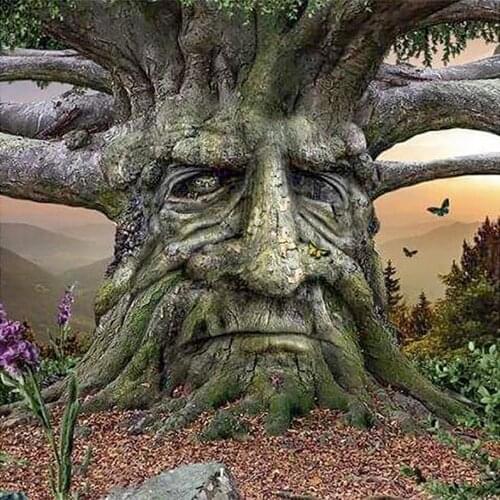 Free shipping DIY 5D Diamond Mosaic "Old People In Tree" diamond Painting Cross Stitch Diamonds Embroidery Home Decoration KBL