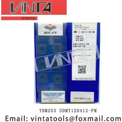 Free shipping high quality 10pcs/lots YBM253 YBG205 SDMT120412-PM cnc carbide milling inserts cutting blade tools