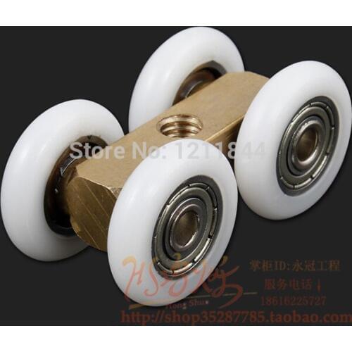 Mute shower room sliding door wheels pulley roller wheels copper wheels broadened big shower door roller for shower room