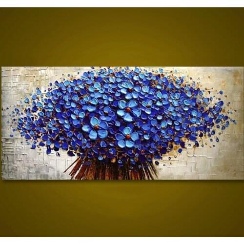 Aritist 100% Hand Painted Large Modern Thick Textured Canvas Artwork Wall Art Palette Knife Flower Oil Painting For Living Room