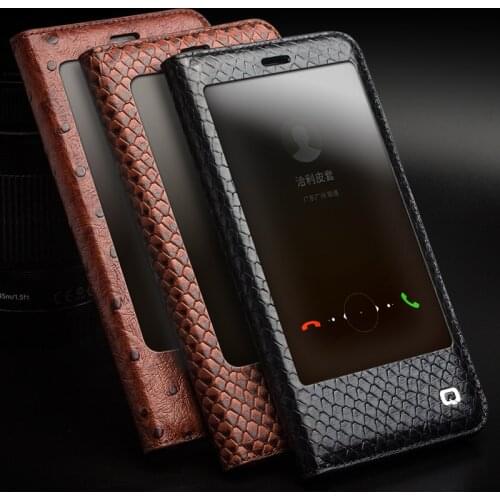New Genuine Leather Cover for Huawei Honor 8 Pro / Honor8 Pro Phone Case Natural Cow Skin Window Intelligent smart sleep wake up