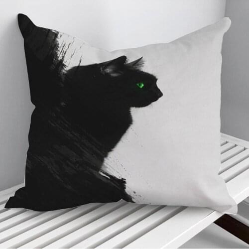 Black cat Throw Pillows Cushion Cover On Sofa Home Decor 45*45cm 40*40cm Gift Pillowcase Cojines Dropshipping