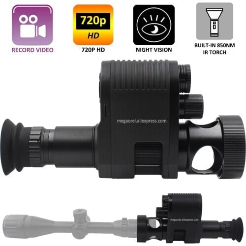 Sniper 720p HD Digital Night Vision Scope Video Recording Camcorder Monocular Clip on Attachment with Built-in 850nm IR