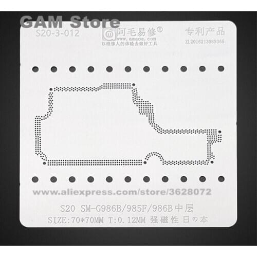 For Samsung S20 SM-G986B 985G Middler Layer BGA Stencil Reball Solder Ball Tin Plant Net Amaoe Heat Steel Mesh S20-3-012