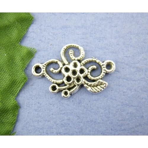 DoreenBeads Retail 35PCs Ornate Floral Connectors Charms Beads15*24mm