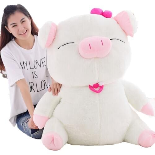 Dorimytrader 43'' / 110cm Huge Lovely Stuffed Soft Plush Large Cartoon Pig Toy Nice Birthday Gift Decoration DY60522