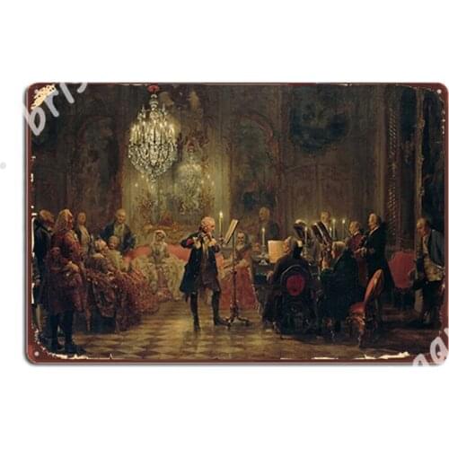Frederick The Great Flute Concert Metal Signs Wall Cinema Kitchen Retro Plates Tin sign Posters