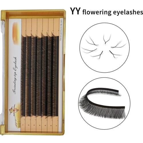 AINIFLY YY Shape Pre-made Curled Fan-Shaped Fluffy Eyelashes 8-14mm Mixed Length Mink Eyelash Individual Eyelashes False Lashes