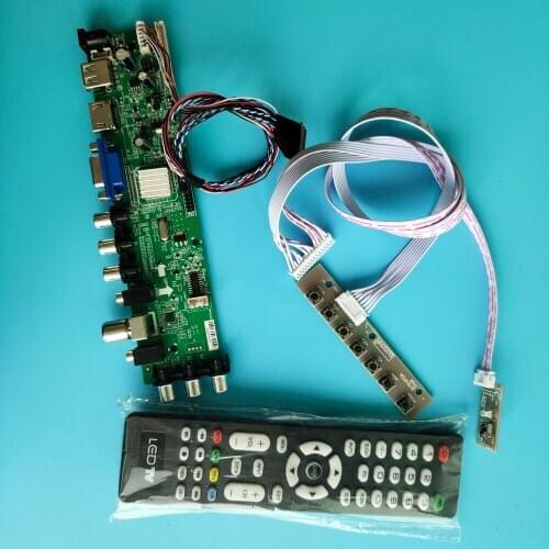 Kit For HSD140PHW1-A/HSD140PHW1-A00 digital 40pin HDMI AV LED USB VGA TV DVB-T DVB-T2 1366X768 Signal controller board remote