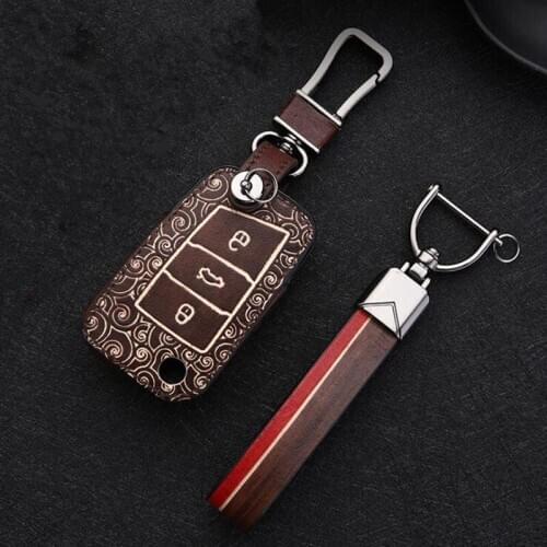 Leather Car Key Case Cover For VW Polo Golf Passat Beetle Caddy Tiguan Skoda A5 SEAT Leon Altea Seat Ibiza Leon Skoda Octavia