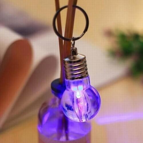 Mini Color Changing LED Flashlight Light Bulb Lamp Key Ring Keychain Lamp Torch Small gift Mini Led Light