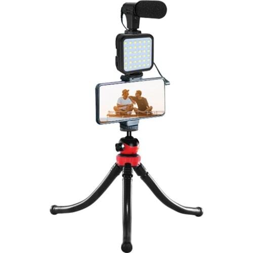 Mobile phone desktop KIT-04LM Kit tripod live desktop shelf LED fill light live beauty for iphone 8 11 12 xiaomi vlogging video