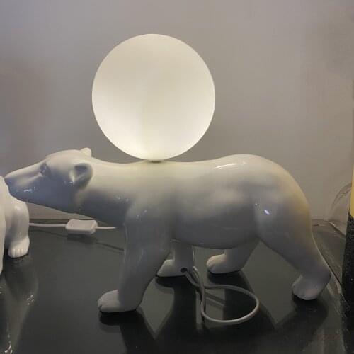 Polar Bear Table Lamps Nordic Living Room Decoration Led Desk Lamp Bedroom Bedside Lights Study Desktop Decoration Reading Lamp