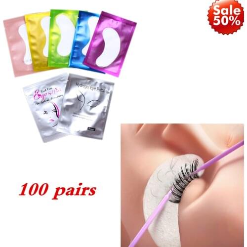 100 pairs Eyelash Pad Grafting Eyelashes Accessories Under Eye Gel Patches Eyelash Extension Supplies Sticker Wraps Makeup Tools