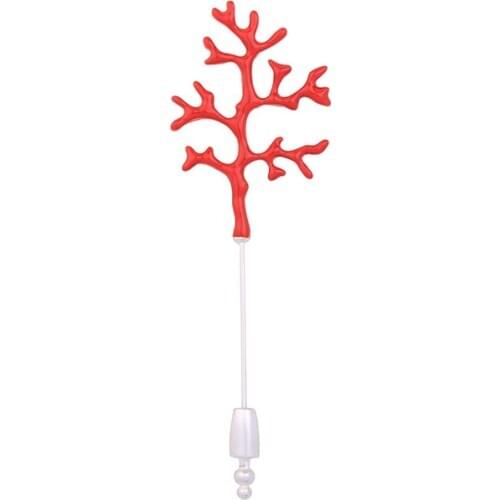 Western Design Gift Red Enamel Coral Brooch Pin 2019 Lovely High-end Charm Brooch Cute Jewelry For Girl