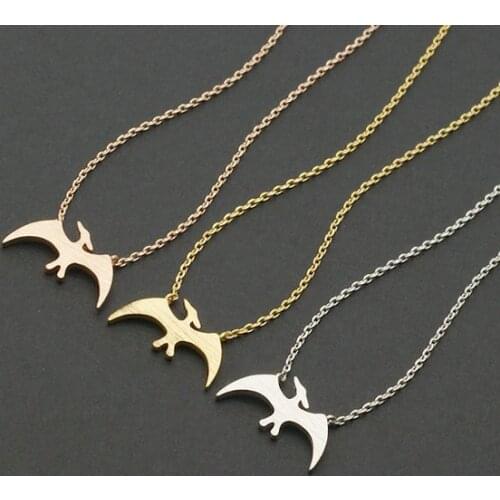 Daisies 10pcs/lot Simple Design Dinosaur Necklace Cute Pterosaurs Necklace Modern Minimalist Animal Dragon Pendant Necklaces