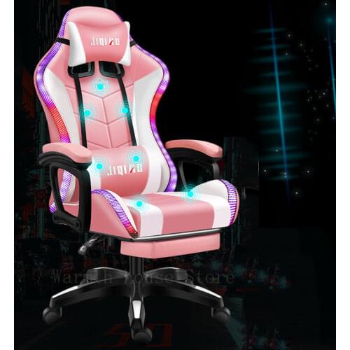 Pink gaming chair,gamer chair girl Live chair Computer chair,office chair,Computer Seating Racer Recliner PU Leather,2021 New